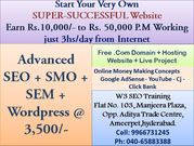 SEO,  SMO,  SEM,  Wordpress,  With Live Project @ 3500/- 